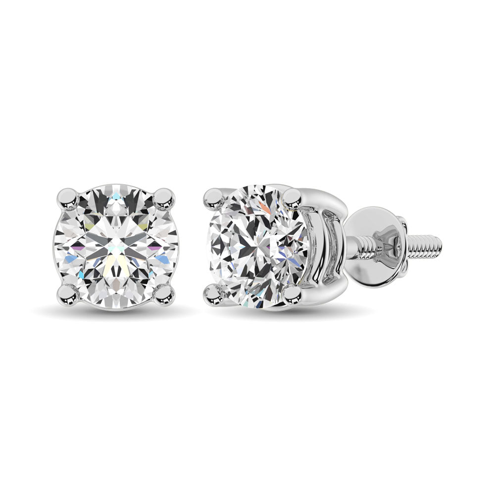 14K White Gold Lab Grown Diamond 1 Ct.Tw. Solitaire Studs